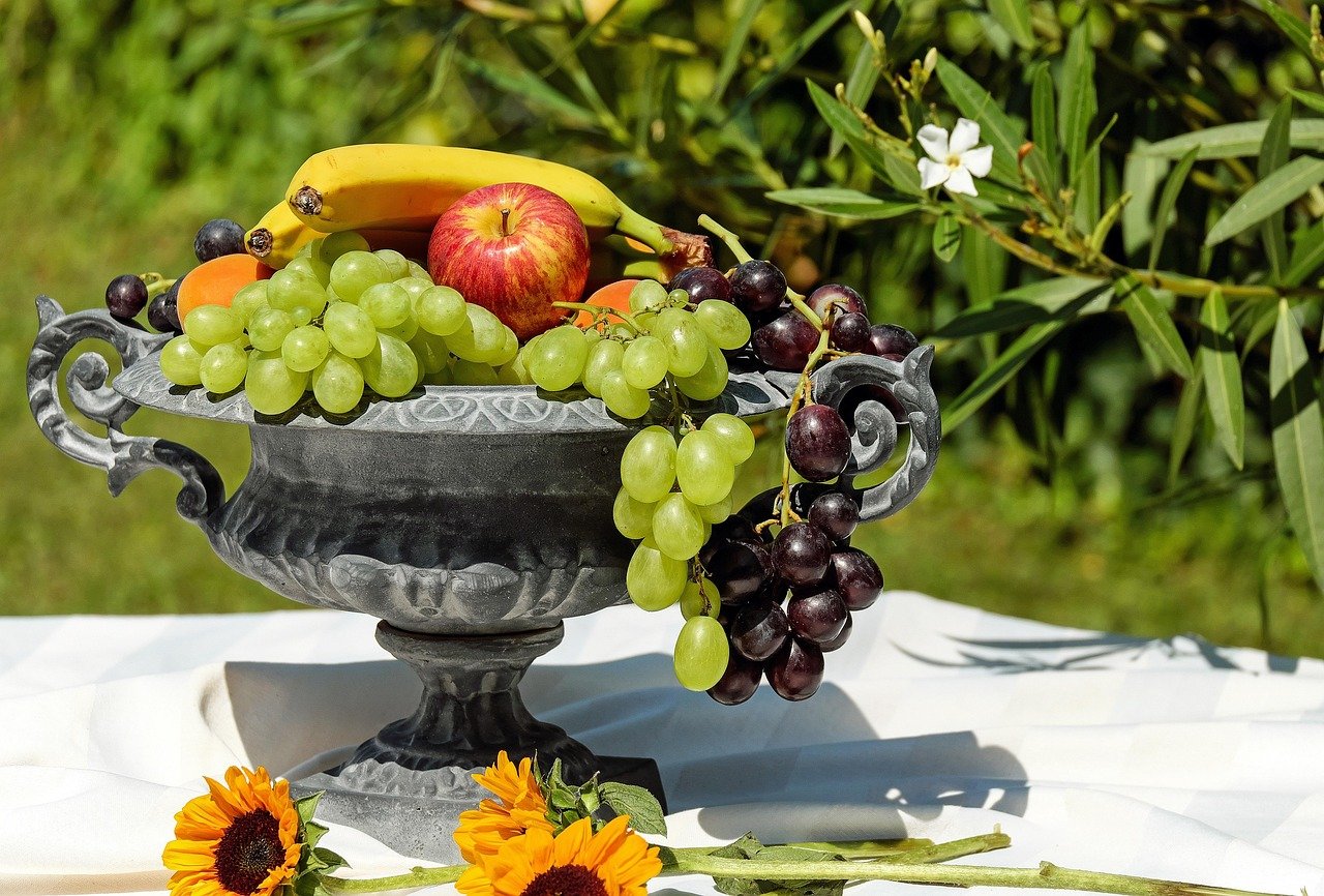 bowl of fruit, nature, shell, fruit, healthy, food, summer